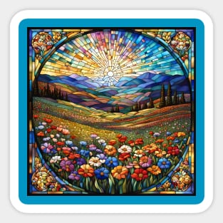 Stained Glass Springtime Sunrise Sticker